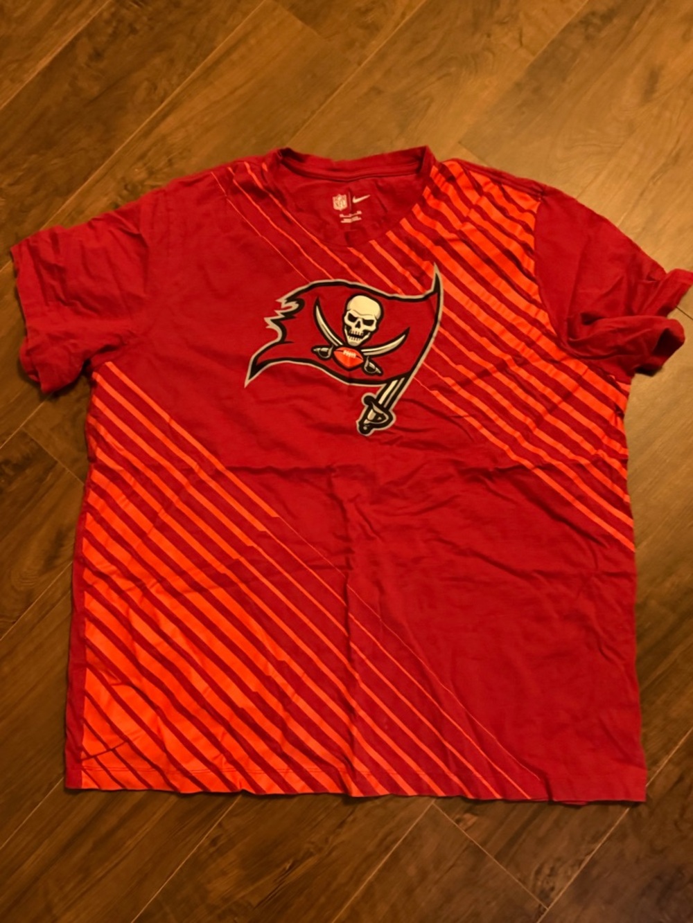 NFL Red Tee with Orange Accent Stripes